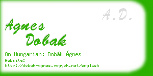 agnes dobak business card