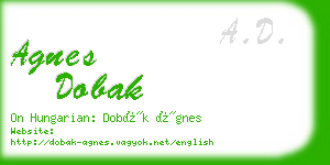 agnes dobak business card